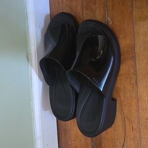 Crocs Brooklyn block-heeled slides, black, 10